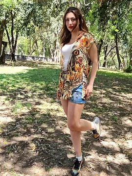 Kelebek Desenli Kısa Plaj Elbisesi Çok Renkli