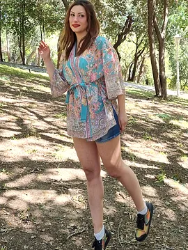 Çiçek Desenli Turkuaz Kimono Şort Takım Mavi