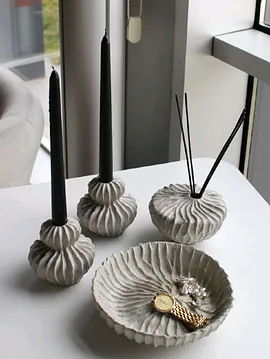 4lü Bohem Set, Vazo, Tabak Mumluk 