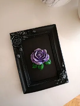 Dekoratif Çiçekli Çerçeve  Siyah