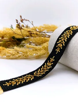 Miyuki Buğday Başağı Bileklik  Siyah