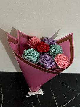 Solmayan Soft Gül Buketi Çok Renkli