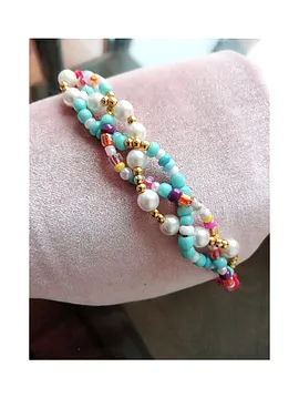 Kum Ve Cam Bıncuk Bileklik Çok Renkli