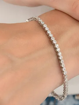 Su Yolu Taşlı Bileklik Gümüş