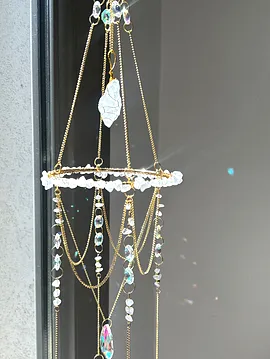 Sun Catcher Dogal Taşlı Gunes Tutucu Gunes Yakalayici Beyaz