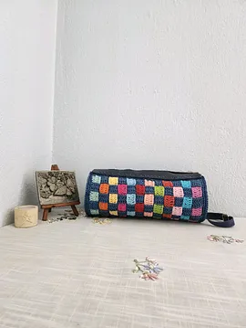 Bowling Bag, Hasır, Silindir, Kadın Omuz Çantası Çok Renkli