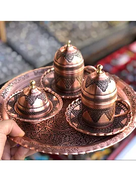 2'li Bakır Fincan Takımı Bakır Rengi