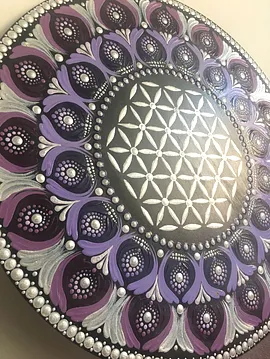 Mor Mandala Duvar Dekoru Dekoratif Obje