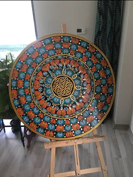 Yaşam Çiçeği Duvar Dekoru Mandala Tablo