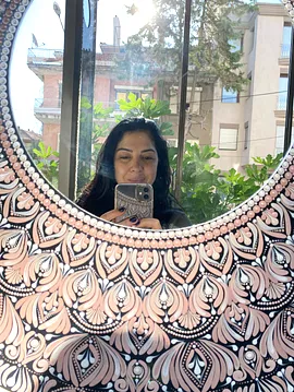 Duvar Dekoru Ayna Tarçınlı Mocha El Yapımı Dot Mandala 