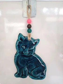  Seramik Kedi Turkuaz