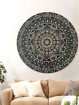 80 Cm Mandala Kahve-mint Yeşili 