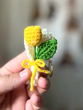 Mini Buket Anahtarlık Lale  Sarı