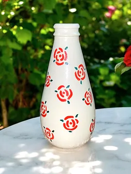 Flower Dekoratif Küçük Şişe  Kırmızı