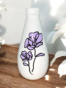 Flower Dekoratif Küçük Şişe  Lila