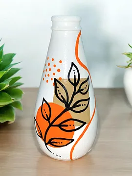 Flower Dekoratif Küçük Şişe  Turuncu