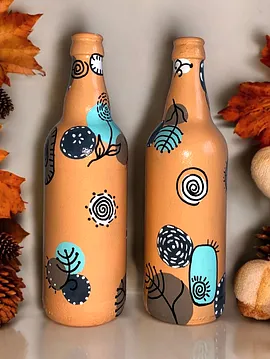 Autumn İkili Dekoratif Şişe Seti Turuncu