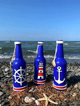 Island Dekoratif Şişe  Mavi