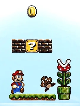 Mario Pixel Art Çok Renkli