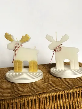 Countess Home Deco Geyik Mum Alt Sunum Tabaklı  Beyaz