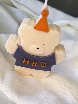 Happy Birthday Ayıcık Mum Çok Renkli