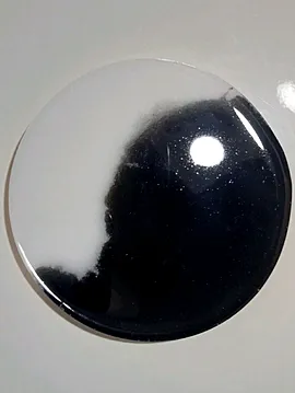 Epoksi Ying Yang Bardak Altlığı  Beyaz