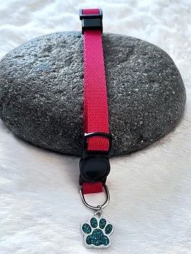 Kedi - Köpek Renkli Tasma Kolye Kırmızı 044