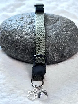 Kedi - Köpek Renkli Tasma Kolye Haki 034