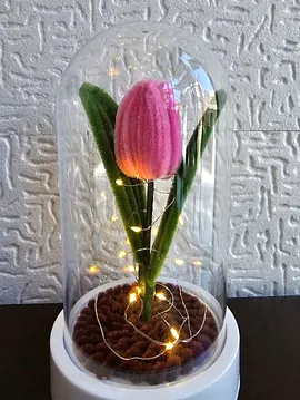 Şönil Ledli Fanus Pembe