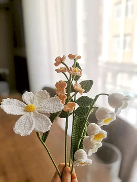 Örgü Buketi  Beyaz