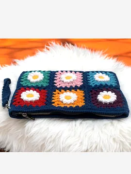 El Örgüsü Motif Çanta& Clutchbag Çok Renkli
