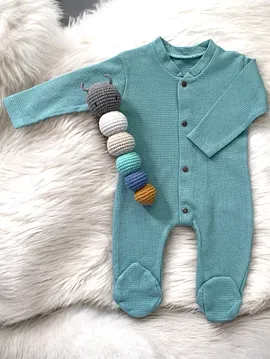 Bebek Tulum&tırtıl Amigurumi Çıngırak Set Deniz Yeşili