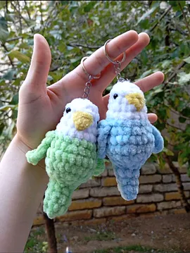 Kişiselleştirilebilir Muhabbet Kuşu Amigurumi Peluş Açık Mavi