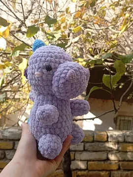 Amigurumi Peluş Mor Dinazor Uyku Arkadaşı Oyuncak Mor