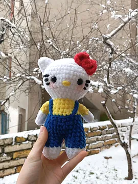 Hello Kitty Sanrio Karakteri Peluş Amigurumi Oyuncak Saks Mavi
