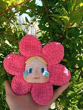 Skullpanda Popmart Crybaby Labubu Figür Çanta Charmı Örgü Peluş Fuşya