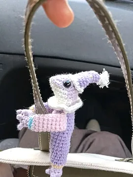 Çanta Arkadaşı Pembe Mor Palyaço Kurbik Amigurumi Oyuncak  Pembe