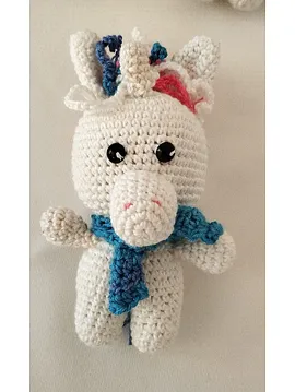 Amigurum Beyaz İ Unicorn Çok Renkli
