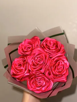 6lı Çiçek Gül Buketi Pembe