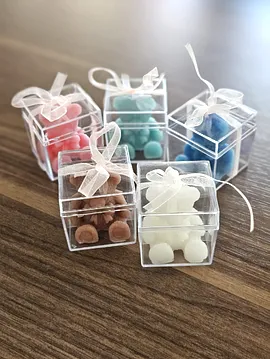 Ayıcıklı Hediyelik Mum  Beyaz
