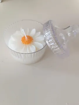 Şekerlik Mum Hediyelik  Beyaz