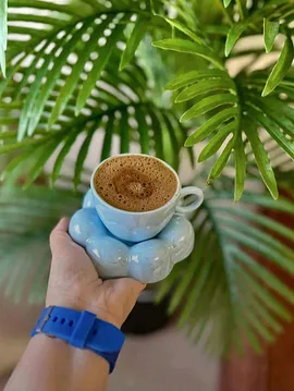 Papatya Kahve Fincanı  Saks Mavi