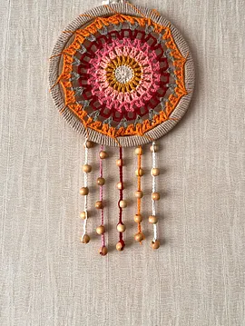Mandala Desenli Duvar  Kapı Süsü Turuncu