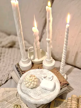 Kisisellestirilebilir Doğal Esanslı Soyawax Şamdan Mum Krem Rengi
