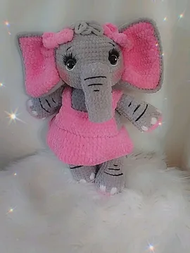 Amigurimi Süslü Fil Pembe