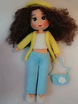  Kıvırcık Saçlı Oyuncak Bebek Sarı