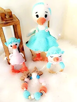 Ördek Yeni Doğan Bebek Set Pembe