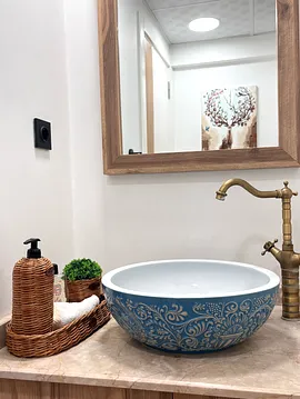 Kağıt Hasır Örme Banyo Takımı Kahverengi