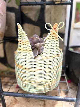 Kağıt Bambu  Saksı. El İşçiliği. 