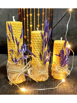 3 Lü Set Balmumu Mum St Çok Renkli